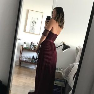 ASOS Burgundy pleated gown